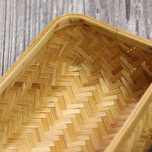 画像をギャラリービューアに読み込む, 竹製 お弁当箱 すす竹 アジロ編み おむすび篭 ランチボックス
